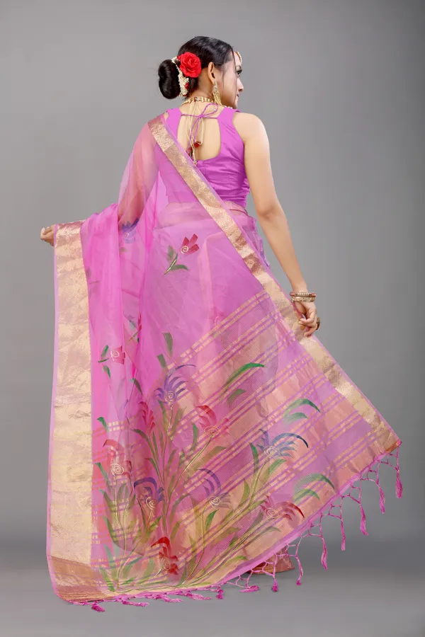 LAVENDER_WOVEN_WORK_ORGANZA_SAREE